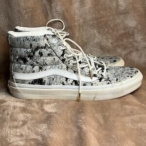 Vans Sk8 Hi Slim (Italian Weave) Women's Size 9 Men Size 7.5 Gold Tip Shoe Lace!